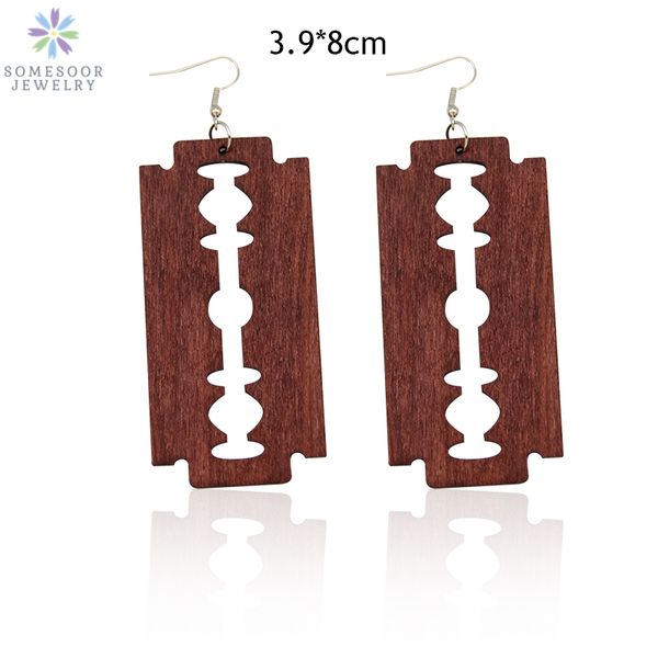 

dangle & chandelier somesoor african vintage symbol laser lock wooden drop earrings afro ethnic tribal wood jewelry for women gifts, Silver