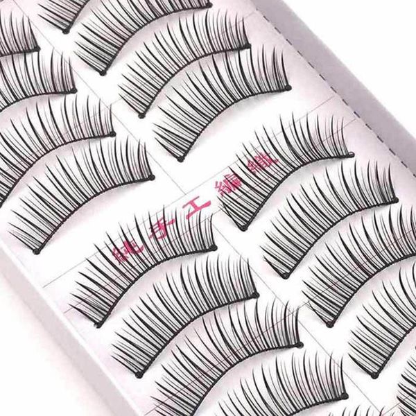 

kanbuder women ladies fashion daily eyelashes 10 pairs double false eyes lash extension natural thick crossed bare makeup marc26
