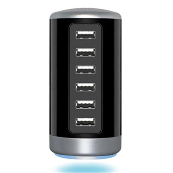 

2020 selling household deskcylindrical 6 usb ports charger/charging station