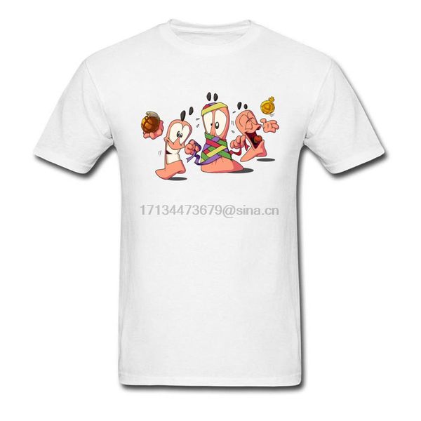 

sale t shirt worms game boy tee-shirts summer autumn brand new normal short sleeve pure cotton o-neck men t shirt funny