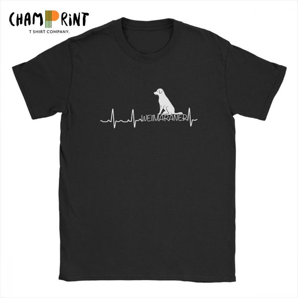 

men's t shirts heartbeat weimaraner creative short sleeve funny t shirt dog lover tees o neck clothes cotton printing t-shirt