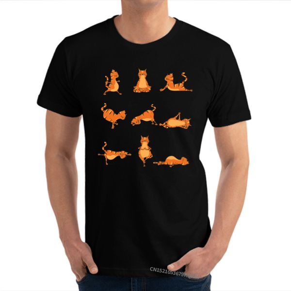 

yoga pose cat funny yoga jokes unique t-shirt designer short sleeve camisa cotton student tees simple style tee shirt
