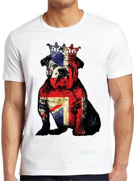 

buldog british t shirt dog union jack flag england crown cool gift tee 138 gym tee shirt