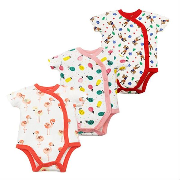 

newborn baby bodysuits short sleevele baby clothes 100% cotton cartoon boys girls jumpsuit o neck 0 24m baby clothing infant, Blue