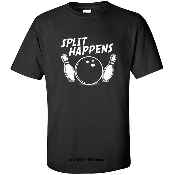 

split happens funny bowling pin unifrm mens t shirt
