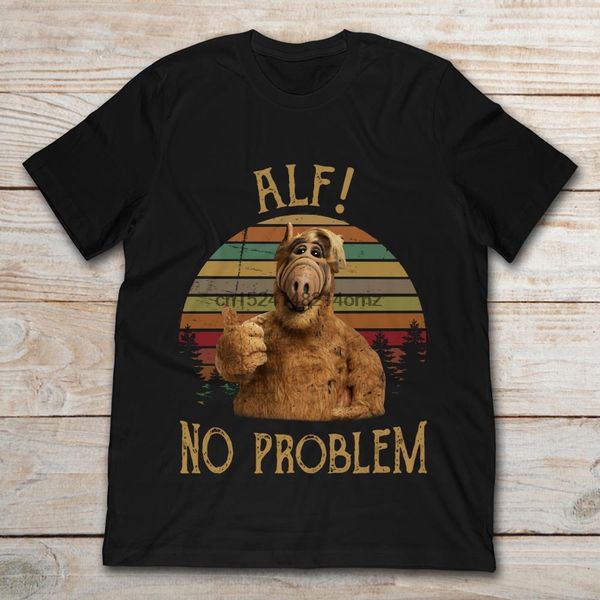 

марка alf чужеродных проблем нет vintage t-shirt мужчины с коротким рукавом футболка