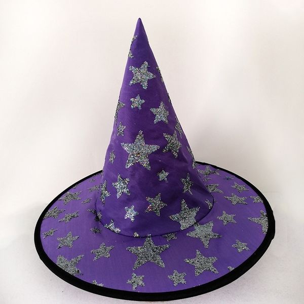 

purple shining pink star children's halloween girls performance cosplay purple shiny hat performance hat iflh7