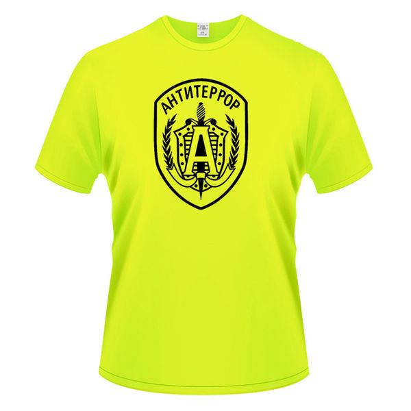 

russian spetsnaz anti terror gold t shirt russia moscow ussr putinfashion print t-shirt men's pattern men's cotton t-shirt