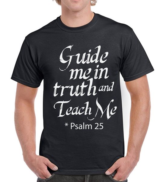 

psalm 25 bible quote guide me in truth mens womens jesus tshirt crucifix e17 100% cotton tee shirt wholesale tee