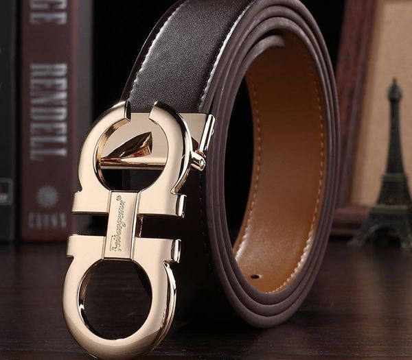 

fashion belt mens woman smooth&needle buckle cowhide belts width 3.4cm highly quality, Black;brown