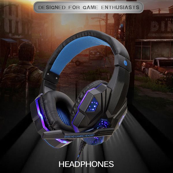 

2020 gaming headset stereo surround earphone noise cancelling with cool led lights headphones for lapgamer
