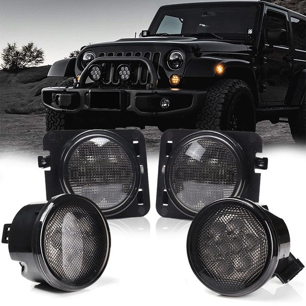 

4шт led поворотник + боковые габаритные огни для fender wrangler jk 2007-2020
