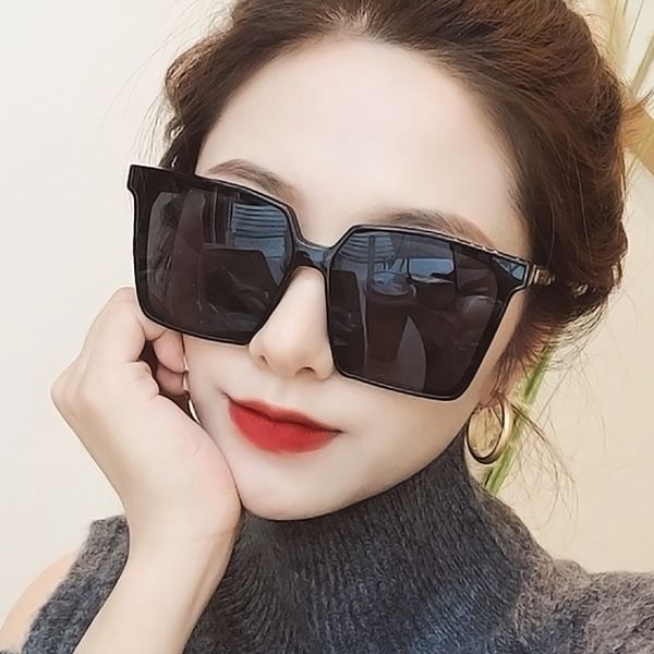 

sunglasses women oversized square 2021 fashion flat red black clear lens one piece men gafas shade mirror uv400, White;black