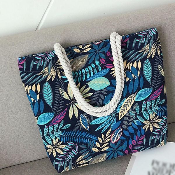 

women canvas messenger bag fashion leaf pattern large capacity shoulder bag high-quality travel handbag crossbody