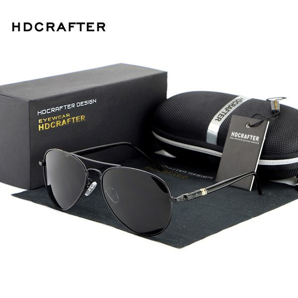 

sunglasses hdcrafter pilot men polarized retro male driving glasses vintage eyewear accessories outdoor fishing shades uv400, White;black