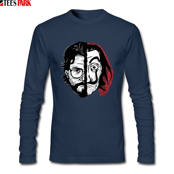 

la casa de papel дом бумаги t shirt men casual o-образным вырезом с длинным рукавом футболки swag tshirts абстрактные печати tops одежды
