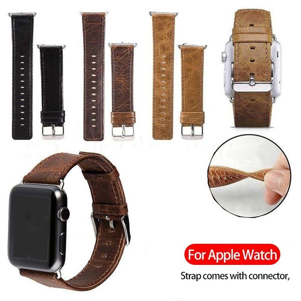

for apple watch band 42mm 38mm business leather watch strap with round and square tails for apple watch 3 2 1