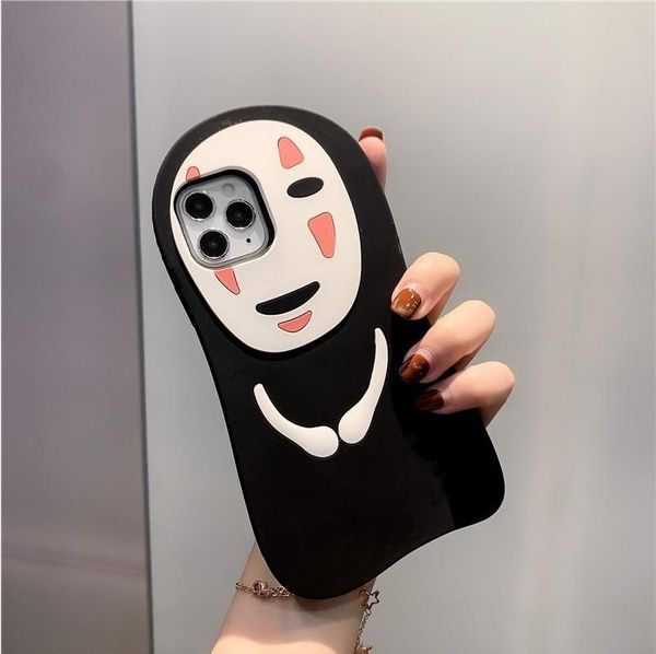 

cartoon figure black faceless man japanese style silicone funny cute cell phone case for iphone 11 pro 6 6s 7 8 plus xs max xr xs