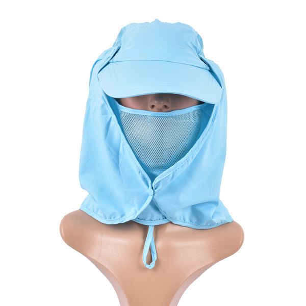

casual uv protection face neck flap sun cap sun protection hat face man cap summer hat work summer, Blue;gray