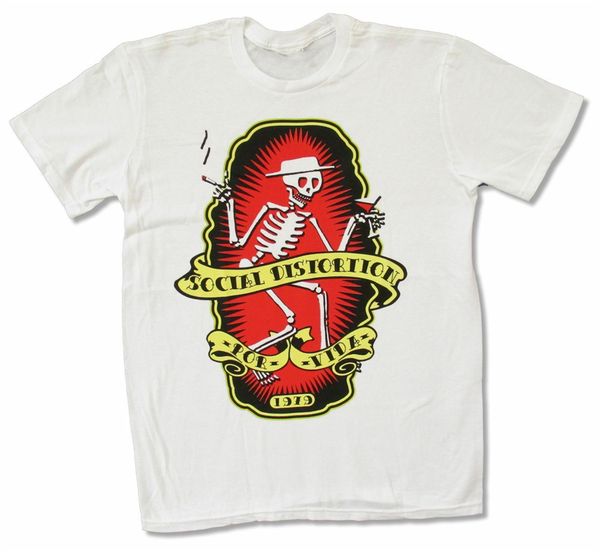 

social distortion por vida белая футболка новый взрослый mike ness harajuku хип-хоп tee shirt