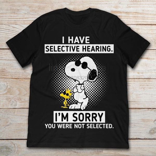 

brand peanuts and woodstock i have selective hearing t-shirt men short sleeve t-shirt