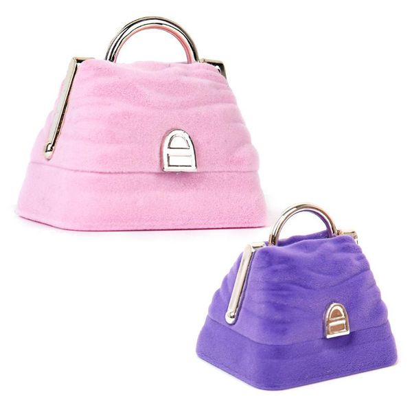 

сумочка-форма кольца подарочная коробка ювелирных изделий случая хранения velvet, Pink;blue