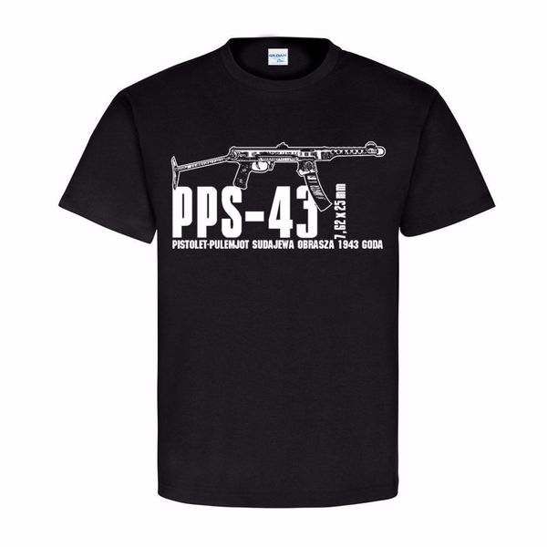 

2019 casual men tees pps-43 sowjetische maschinenpistole mp waffe deko pistolet-pulem- tee shirt