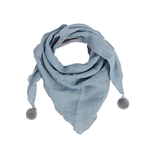 

2020 selling autumn and winter new boys and girls casual solid color medium thickness triangle scarf cute a15, Blue;gray