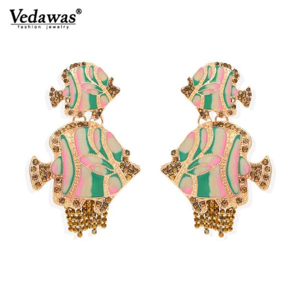 

серия серьги vedawas металлические полудрагоценный камень рыб формы богемные женские серьги кулон 2020 магазины женщин судовой, Silver