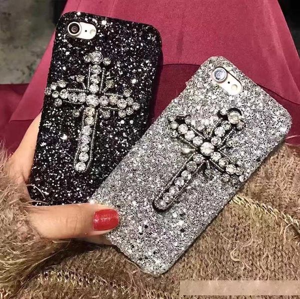

3d bling glitter shining phone case for iphone6 6s 7 8 plus flash diamond hard back cover for iphone11 pro max