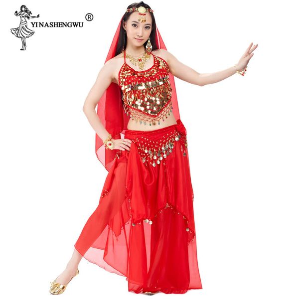 

stage wear belly dance costumes for women dancing skirt belt dress bollywood egypt set, Black;red