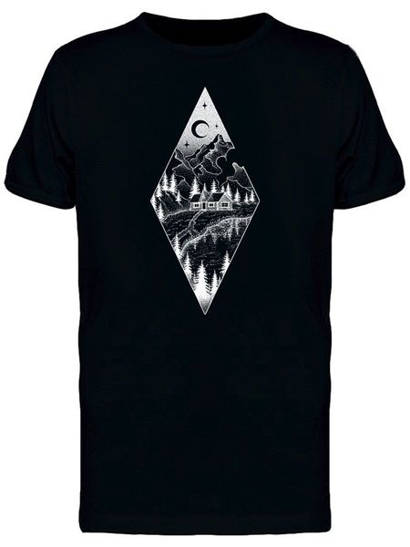 

mountains landscape moon men's tee -image by plus size clothing tee shirt