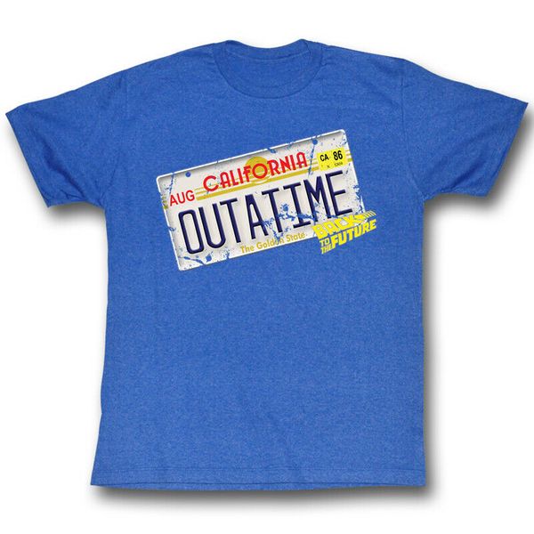 

back to the future outatime delorean plate licensed t shirt fashion summer paried t shirts tee