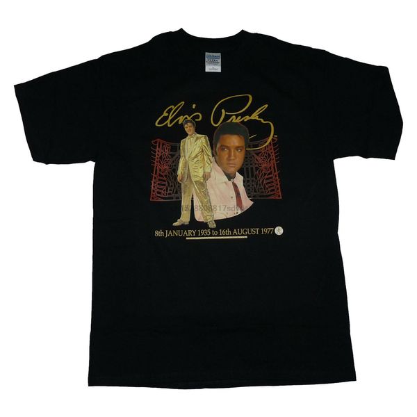 

official elvis presley the king of rock and roll gold suit t-shirt 4f fashion men t shirt tee