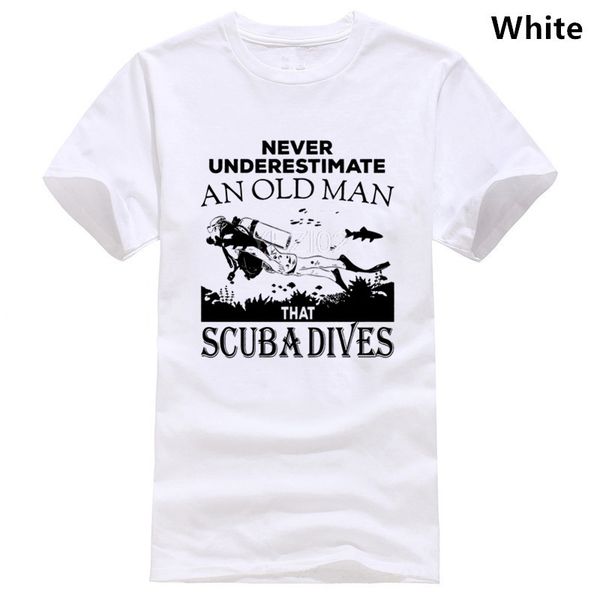 

never underestimate an old man that scuba dives mens funny diving t-shirt diver