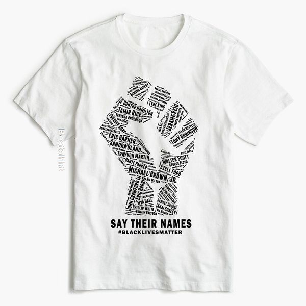 

черный lives matter tshirt 2020 новая мода топы тис blm say их имена сопротивление кулак men t shirt harajuku