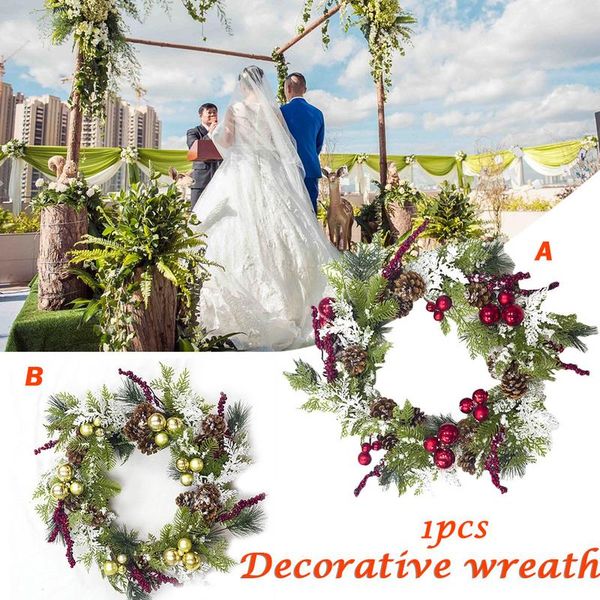 

christmas garland rattan red fruit wreath home shopping mall window decoration pendant door hanging holiday decorative