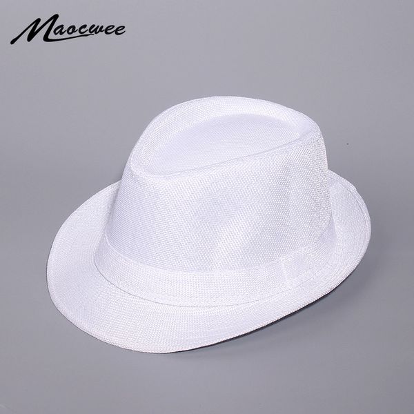 Широкие шляпы Breim Spring и летние белые джазовые открытый шляп Panama женщины мужчины леди Fedoras Top на 2021