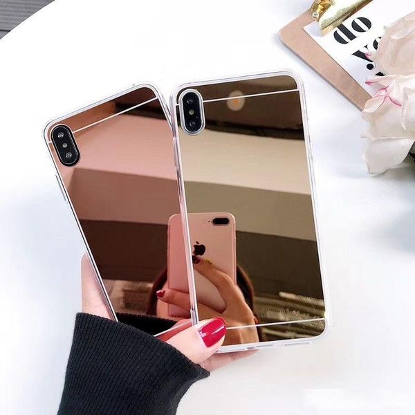 

plating mirror makeup acrylic tpu case for iphone 11 pro xr xs max x 8 7 6 samsung s9 s10 plus s10e note 9 10 a10 a30 a40 a50 a70 m10 m20