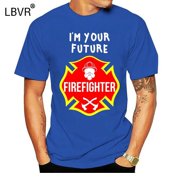 

2020 new summer tee shirt i'm your future firefighter - kids red fireman badge t-shirt cool t-shirt