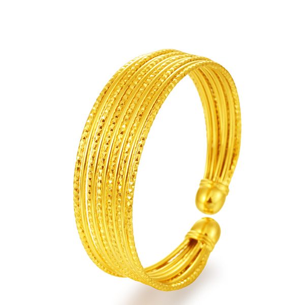 

charm women jewelry yellow gold filled multilayer bangles pulseiras femininas wedding bride jewelry, Black