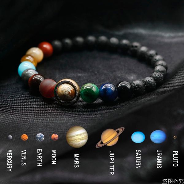 

2020 handmade natural stone male planets bracelet for men universe galaxy female solar system bracelet women jewelry my99, Golden;silver