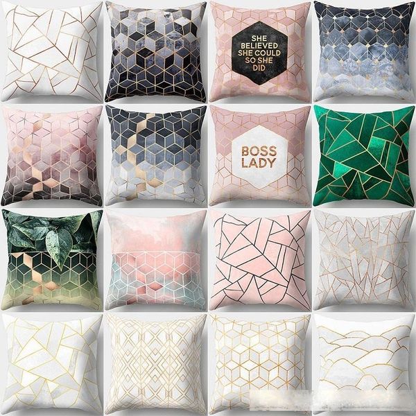 

many designs pillow case geometric marble pillow case fashion simplicity pillow cover home sofa car decor 45*45cm pillowcase a268