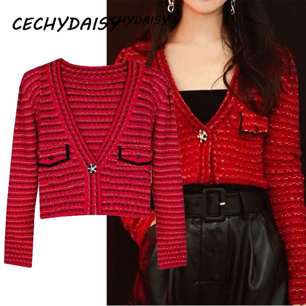 

рождество красный трикотаж кардиганы кнопки женщин осень моды до sexy v-образным вырезом с длинным рукавом корейской одежды zaful вязаный то, White