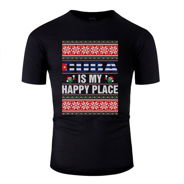 

knitted cuba is my happy place men tshirt 2020 short-sleeve hipster boy girl tshirts hiphop top