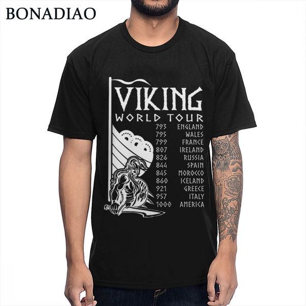 

popular tv show vikings world tour t shirt for man homme tee shirt plus size homme tee shirt