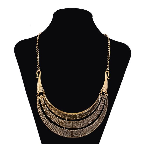 

chokers vintage necklace boho bohemian big large statement maxi fashion accessories ethnic punk style trendy jewelry, Golden;silver