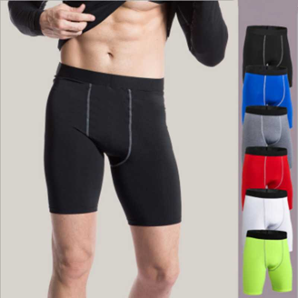 

running shorts cycling men skinny men's sports gym elastic compression sport for jogging bodybuildingworkout tights, Black;blue