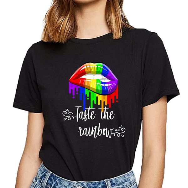 

tops t shirt женщины вкус радугу лето harajuku короткие женщины тенниска