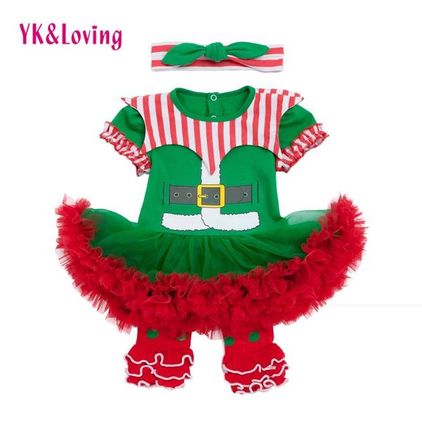 

новорожденные платье infant 3шт девушки пачка платье первое рождество одежда для новорожденных девочек клоуна младенца костюм новый год плат, Red;yellow